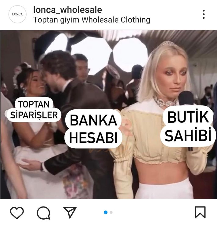 Lonca Wholesale Instagram hesabından eğlenceli paylaşım örneğinin ekran görüntüsü