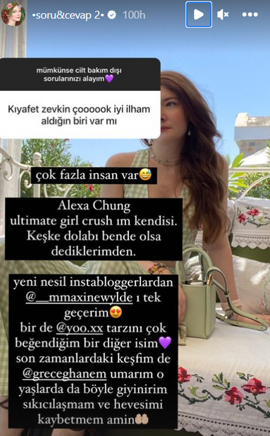 cisemcakir Instagram hesabının soru-cevap hikayelerinin ekran görüntüsü