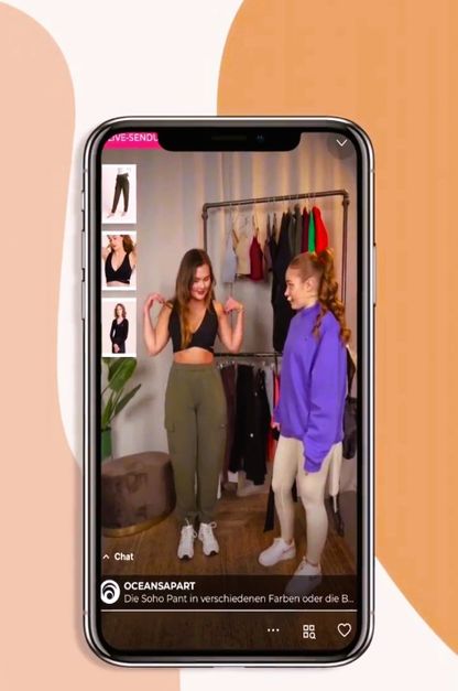 Live-Sitzung einer Boutique, in der sie ihre Produkte zeigen