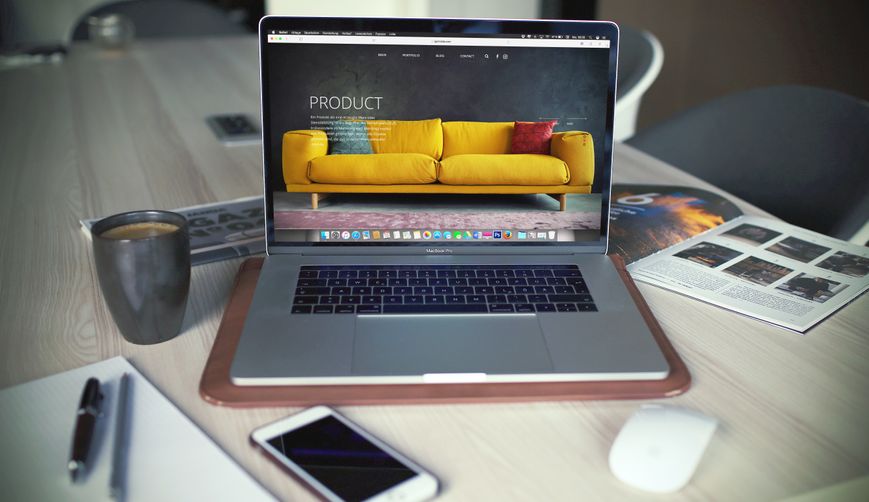 Eine Homepage einer Website für einen Online-Shop