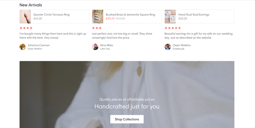 Main page of the website using Expression theme that is one of the best Shopify themes.