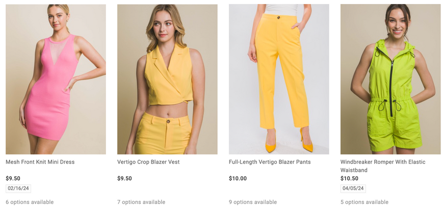 Abbigliamento all'ingrosso del marchio di abbigliamento all'ingrosso Love Tree of LA Fashion District