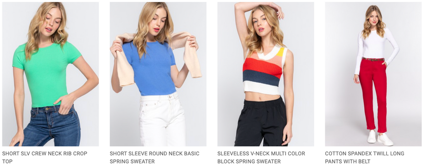 Abbigliamento all'ingrosso del marchio di abbigliamento all'ingrosso Active USA del LA Fashion District