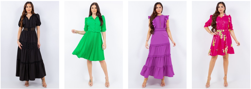 Χονδρικά φορέματα χονδρικής μάρκας ρούχων Fashion Space από το LA Fashion District