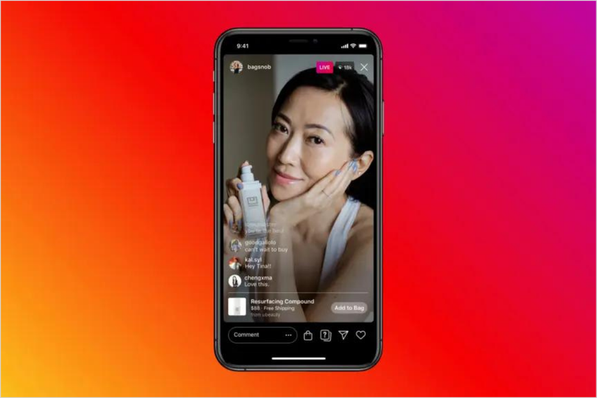 Instagram canlı yayın özelliği ile cilt bakım ürününün tanıtımı örneği