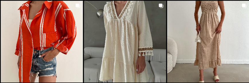 Kaliteli ürünleriyle ön plana çıkan DK Pickupp'ta yaz serisi ürünlerinden gömlek, tunik ve elbise modelleri