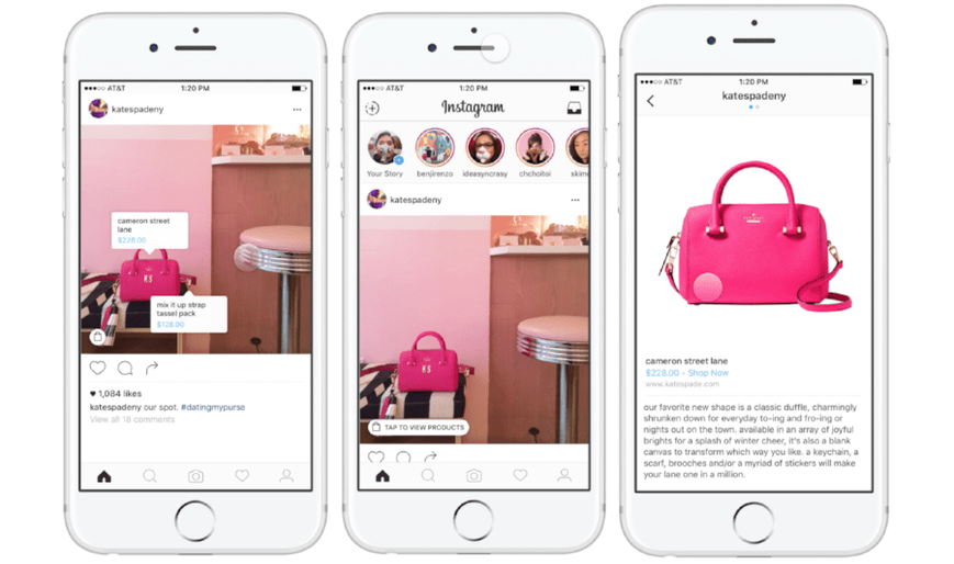 Instagram butiğinde satışa sunulmak üzere hazırlanan çanta görseli, açıklaması ve paylaşımı