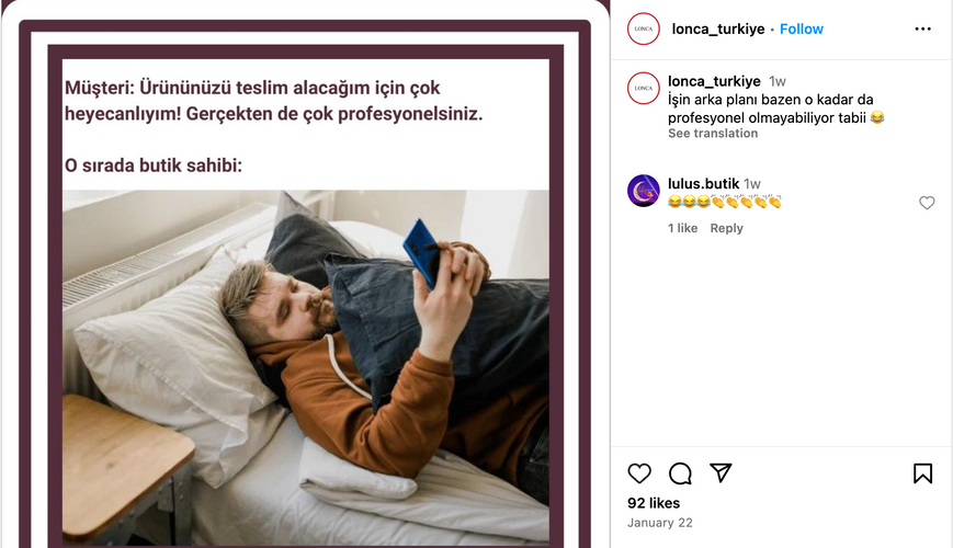 lonca_turkiye instagram gönderisi
