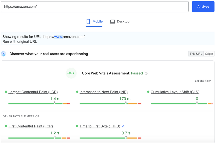 Screenshot from amazon website health