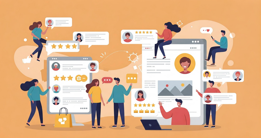 customer testimonials representation for online boutique