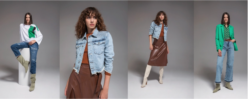 Damen in cool aussehenden bläulichen Jeans von Kasha