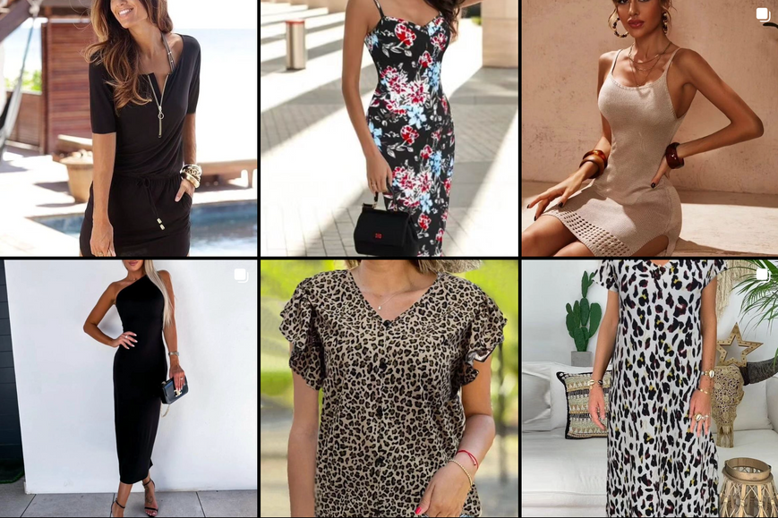 Jane's markasının farklı elbise modelleri