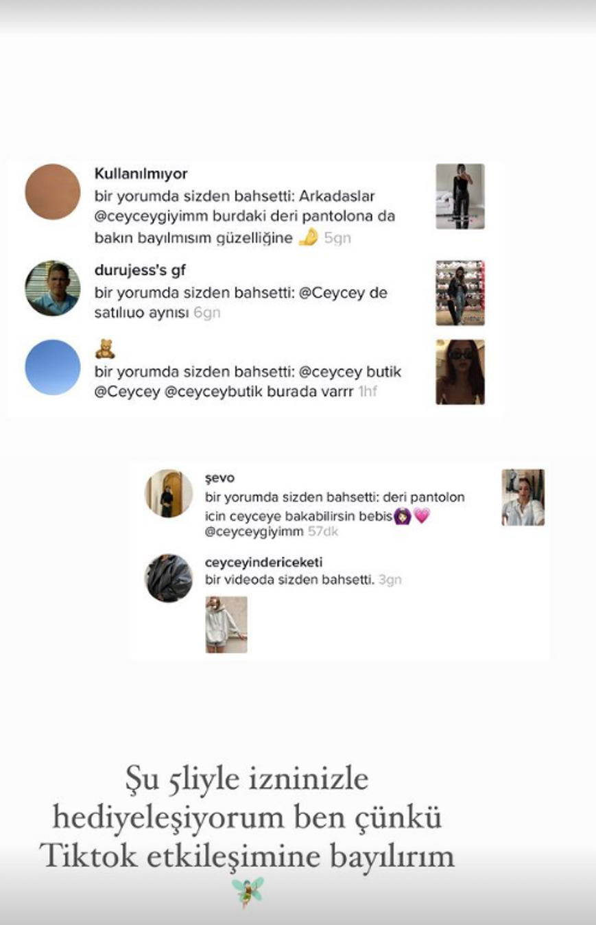 ceycey isimli instagram hesabının paylaşmış olduğu yorum bildirimleri