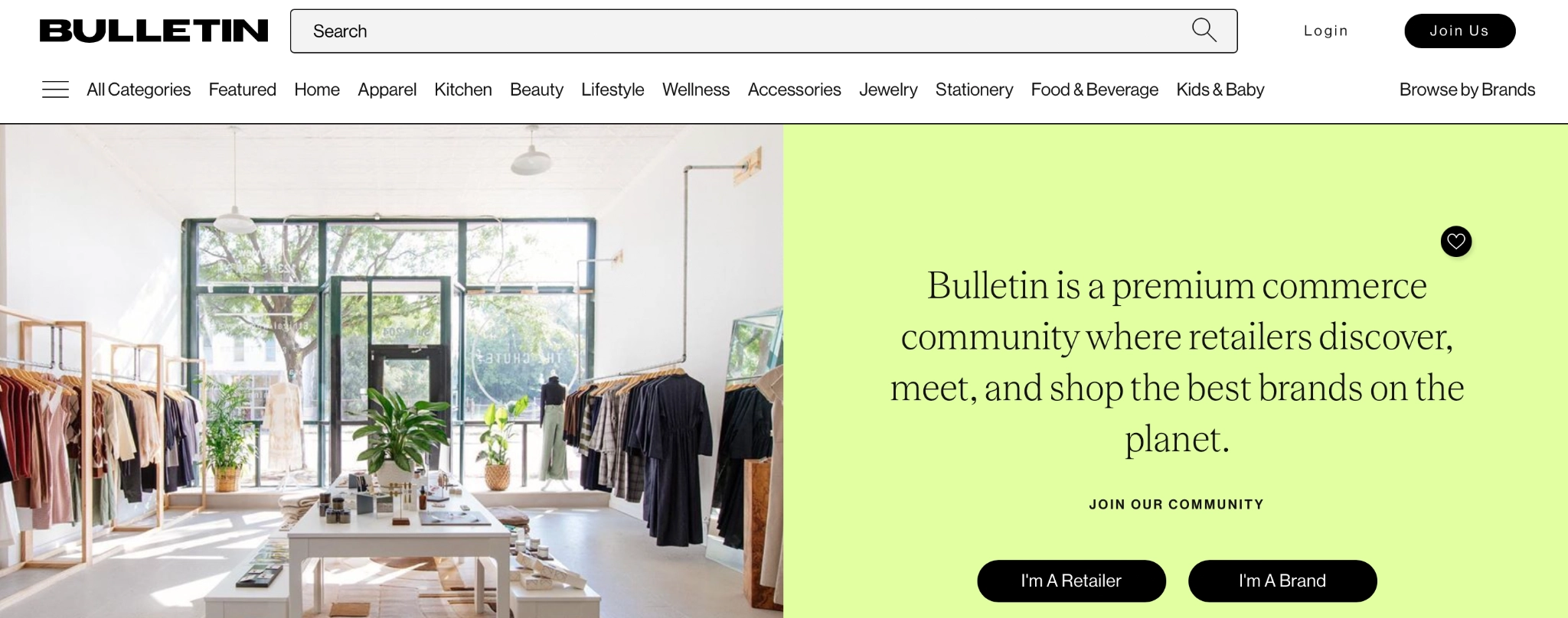 A screenshot of Bulletin’s website
