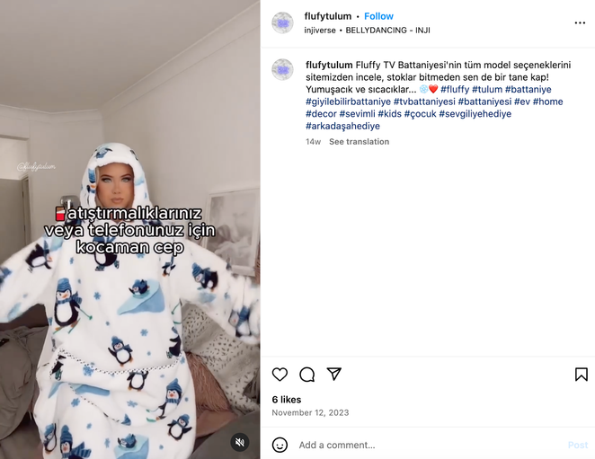 flufytulum Instagram hesabının trendlere uygun paylaşımı