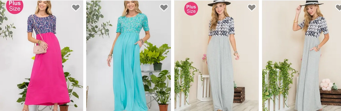 Women in Full-Length Dresses from Celeste Clothing