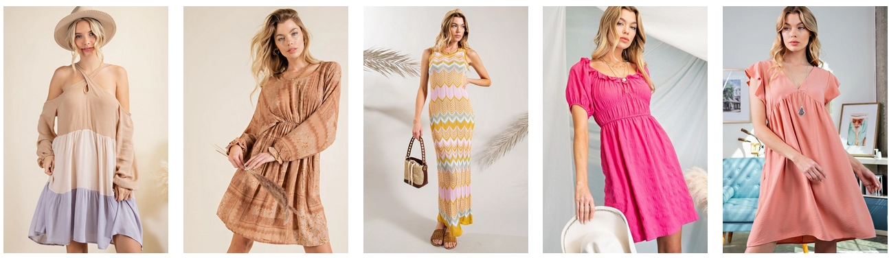 Modellen in coole zomerjurken van 143 Story