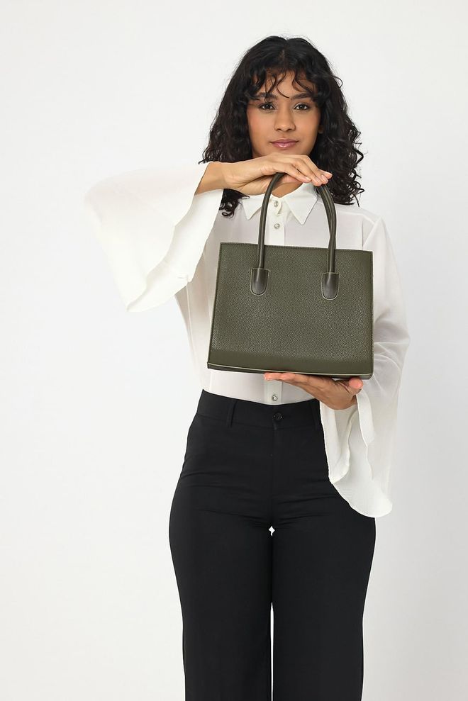 ARON Atelier Bolso De Hombro Mujer Elena Khaki Flotr Pattern Ropa al por mayor 2