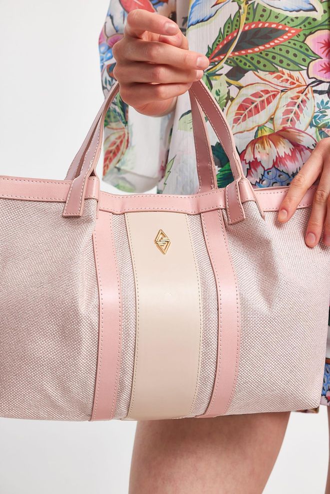 ARON Atelier Borsa Da Donna Con Dettagli In Tessuto Rosa Havana Rose Abbigliamento all'ingrosso 0