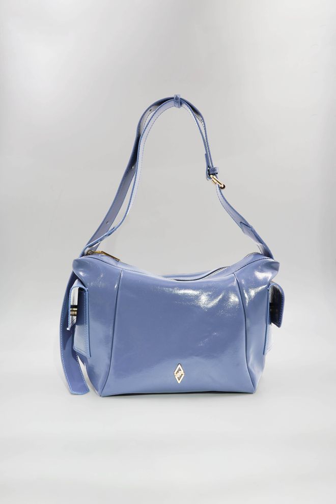 ARON Atelier “Martina Blue Wrinkle Matte” Lakinės Odos Moterų Pečių Ir Kryžminio Krepšys Didmeninė prekyba drabužiais 0