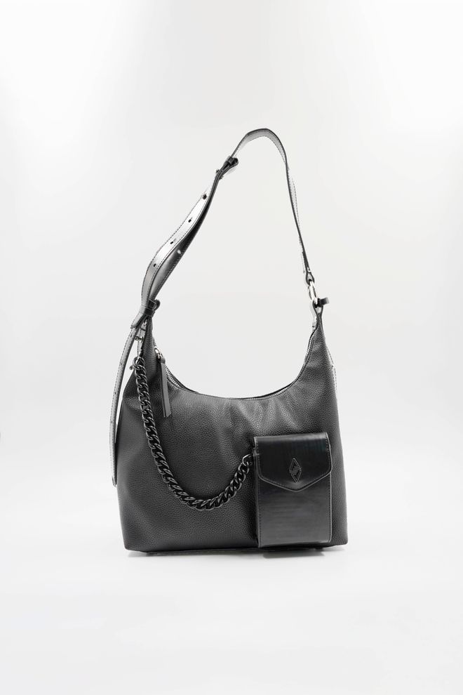 ARON Atelier Marta Black Chain Detailed Women's Shoulder Bag Wholesale Clothing 0