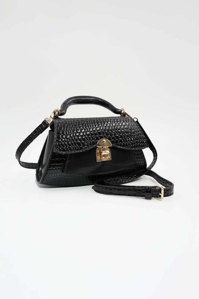 ARON Atelier Luisa Black Patent Leather Zipper Women's Handbag Wholesale Clothing 0