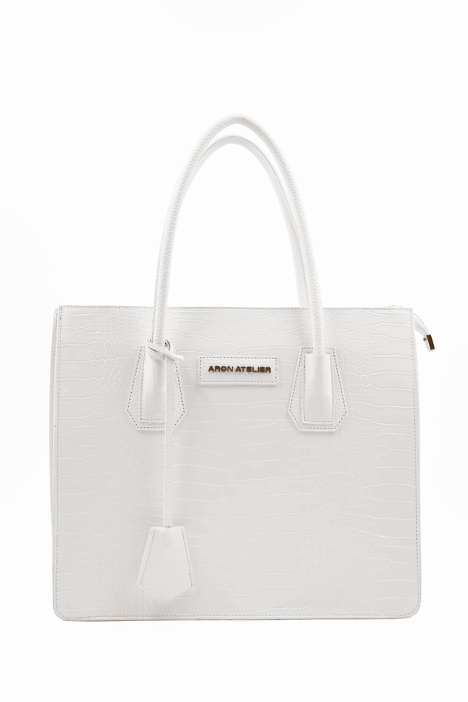 ARON Atelier Bolso De Hombro Natalia White Croko Detailed Para Mujer Ropa al por mayor 0