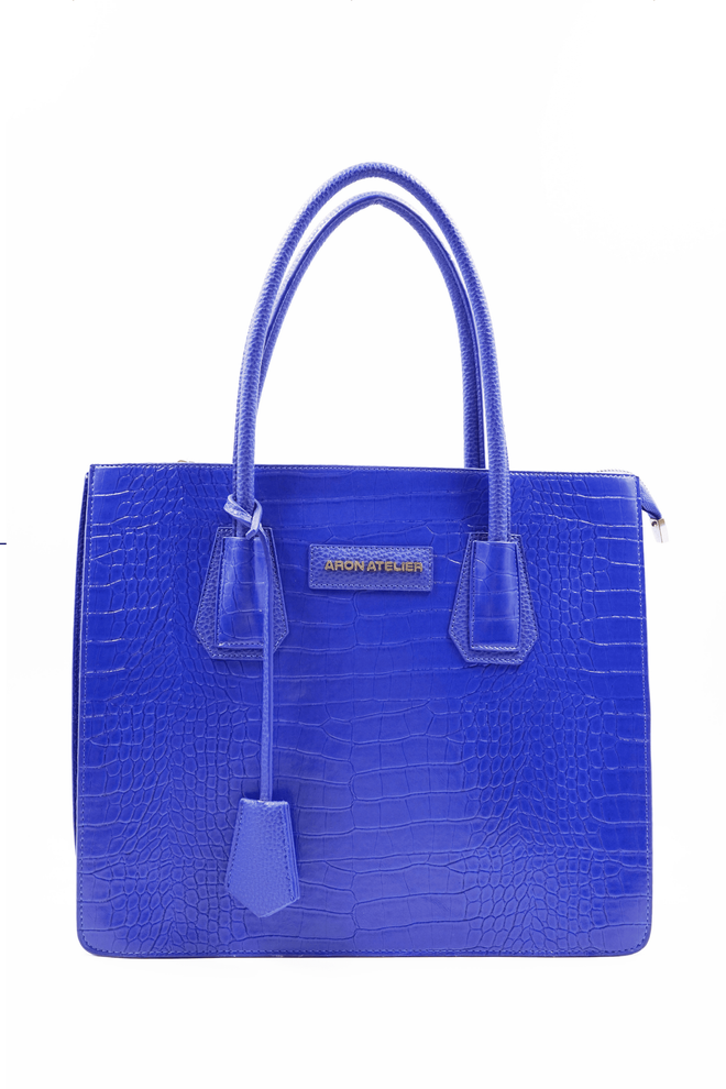 ARON Atelier Bolso De Hombro Natalia Saks Blue Croko Detailed Para Mujer Ropa al por mayor 0