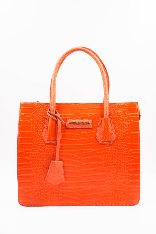 ARON Atelier Bolso De Hombro Natalia Orange Croko Detailed Para Mujer Ropa al por mayor 0