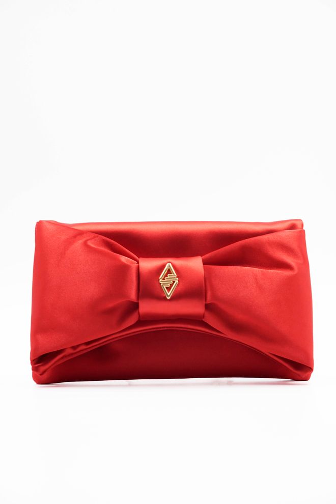ARON Atelier Yulia Red Satin Detailed Women's Hand And Shoulder Bag Wholesale Clothing 0
