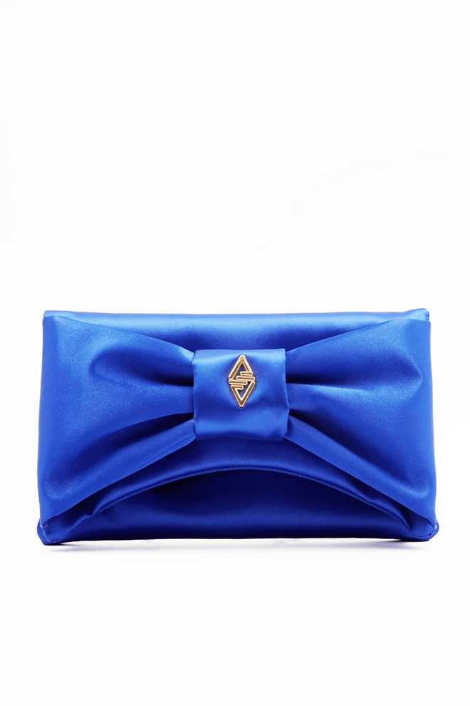 ARON Atelier Bolso De Mano Y Hombro Yulia Saks Para Mujer Con Detalles De Satén Azul Ropa al por mayor 0