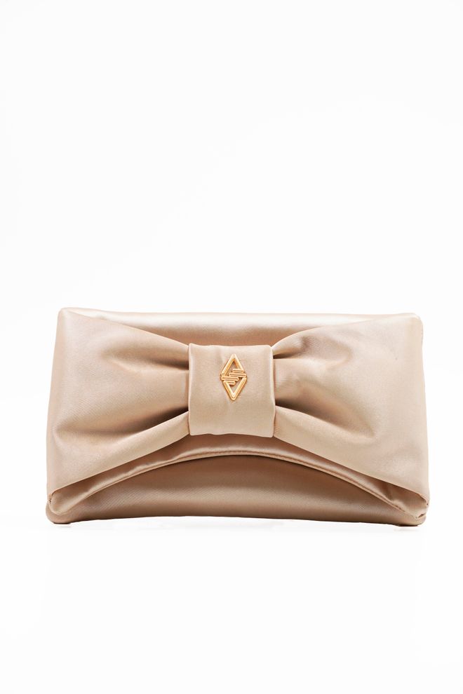 ARON Atelier Bolso De Mano Y Hombro Yulia Gold Satin Detallado Para Mujer Ropa al por mayor 0
