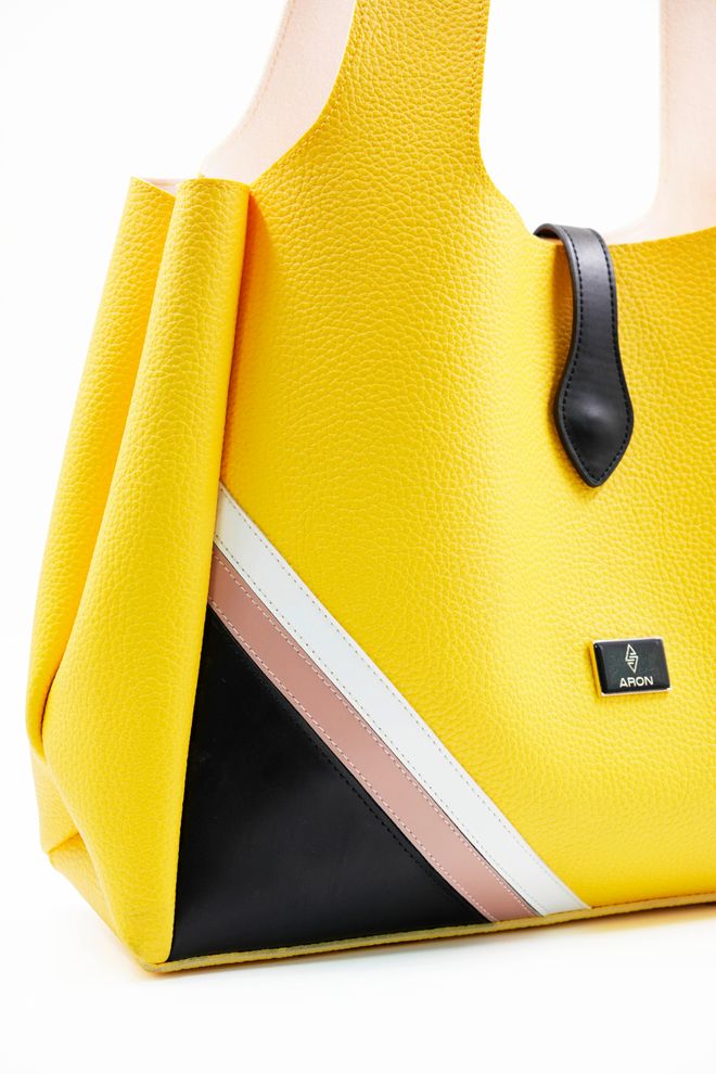 ARON Atelier Borsa A Tracolla Da Donna In Pelle Svetlana Yellow Flotr Abbigliamento all'ingrosso 1