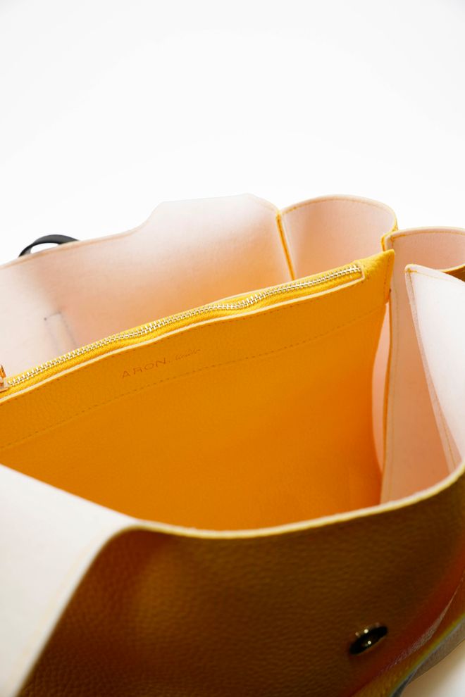 ARON Atelier Borsa A Tracolla Da Donna In Pelle Svetlana Yellow Flotr Abbigliamento all'ingrosso 4