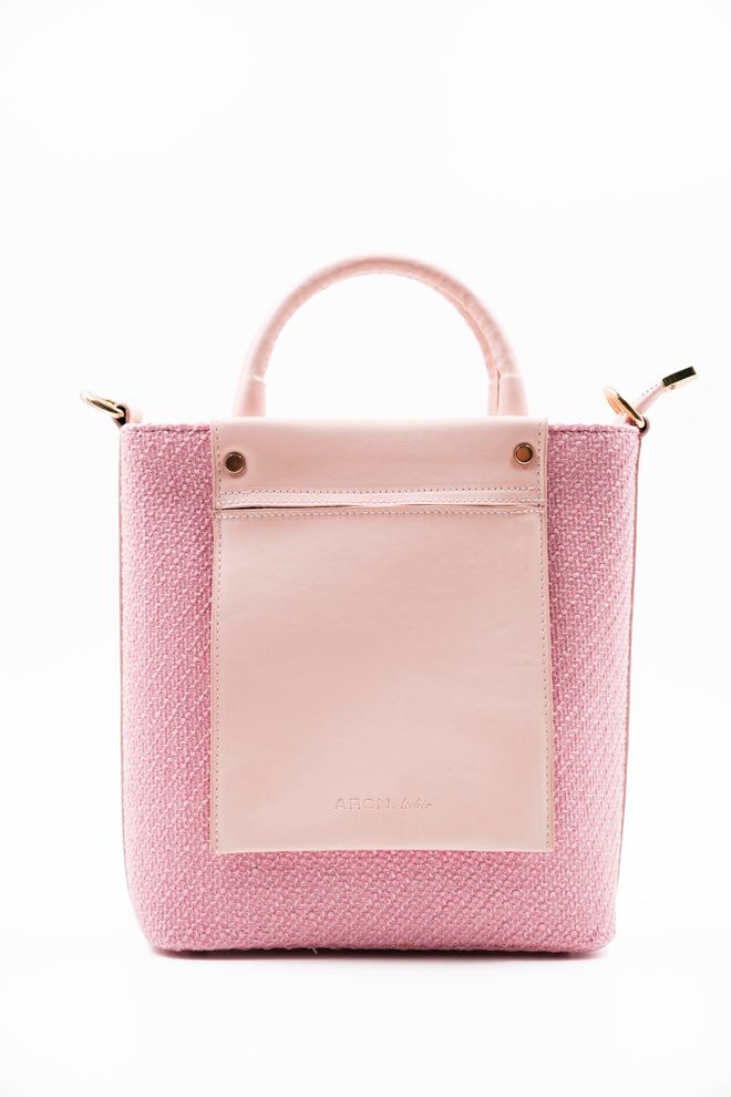 ARON Atelier Dámska Taška Cez Rameno Valentina Custom Series Ružová Kockovaná Detail Veľkoobchod s oblečením 0