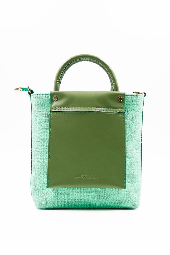 ARON Atelier حقيبة كتف نسائية بتفاصيل منقوشة باللون الأخضر من سلسلة فالنتينا المخصصة ملابس بالجملة 0