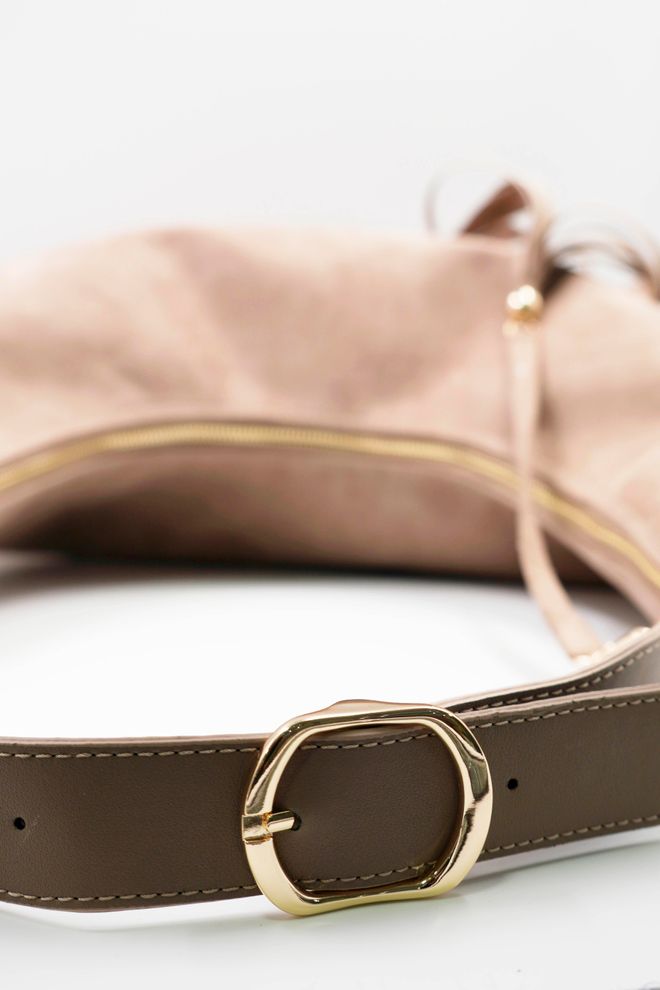 ARON Atelier Γυναικεία Τσάντα Ωμου Sadie Mink Με Λεπτομέρεια Φούντας Σουέτ Χονδρικό εμπόριο ενδυμάτων 4