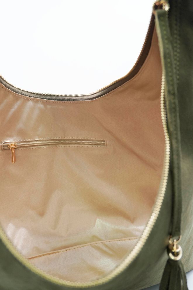 ARON Atelier Γυναικεία Τσάντα Ωμου Sadie Χακί Με Λεπτομέρεια Φούντας Σουέτ Χονδρικό εμπόριο ενδυμάτων 5