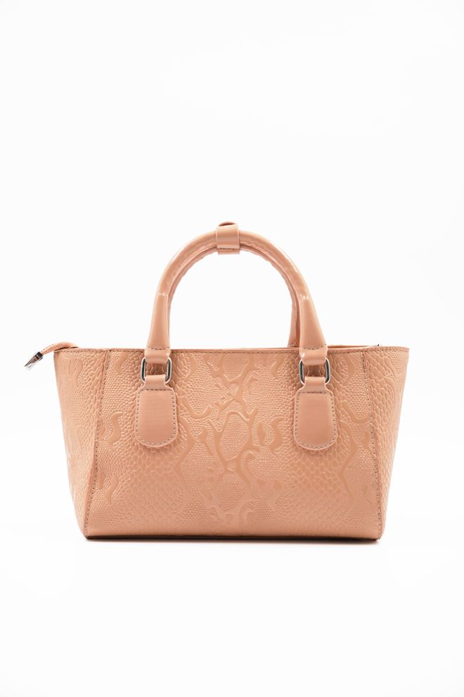 ARON Atelier Favor Damenhandtasche Aus Lackleder Mit Aufdruck In Dunkelbeige Großhandelskleidung 4