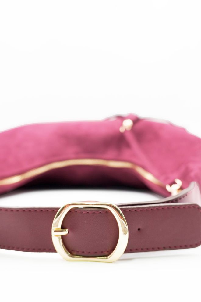 ARON Atelier Geantă De Umăr Pentru Femei Sadie Burgundy Ciucure Detail Suede Îmbrăcăminte cu ridicata 3