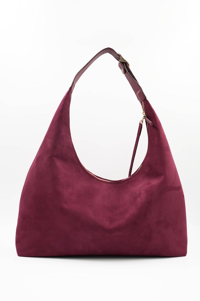 ARON Atelier Geantă De Umăr Pentru Femei Sadie Burgundy Ciucure Detail Suede Îmbrăcăminte cu ridicata 4