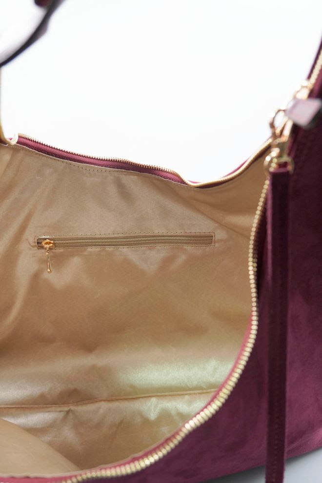 ARON Atelier Geantă De Umăr Pentru Femei Sadie Burgundy Ciucure Detail Suede Îmbrăcăminte cu ridicata 5