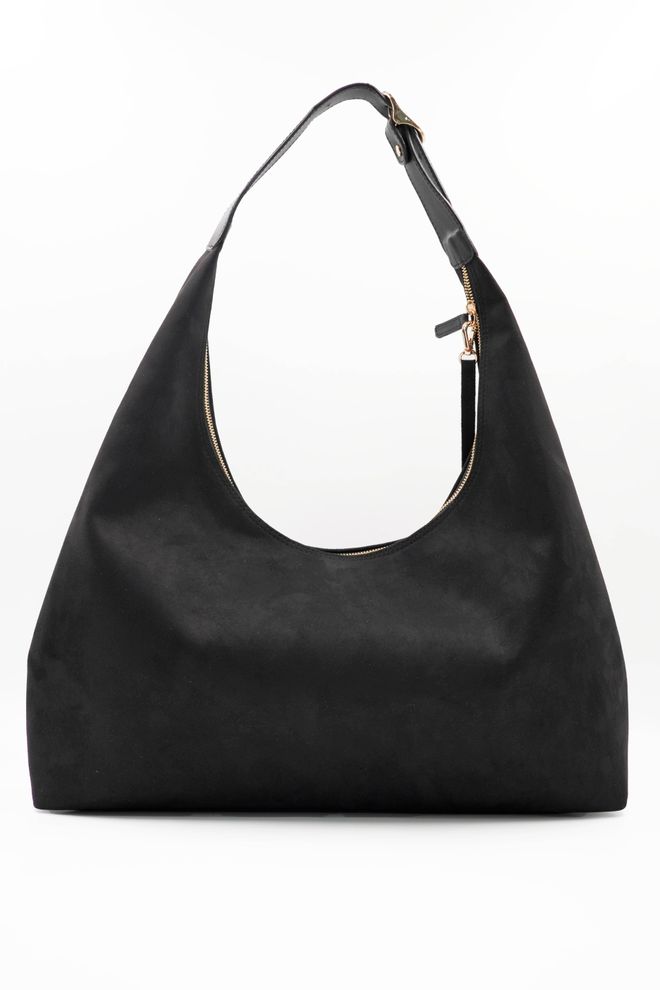 ARON Atelier Дамска Чанта За Рамо Sadie Black Tassel Detail От Велур Дрехи на едро 3