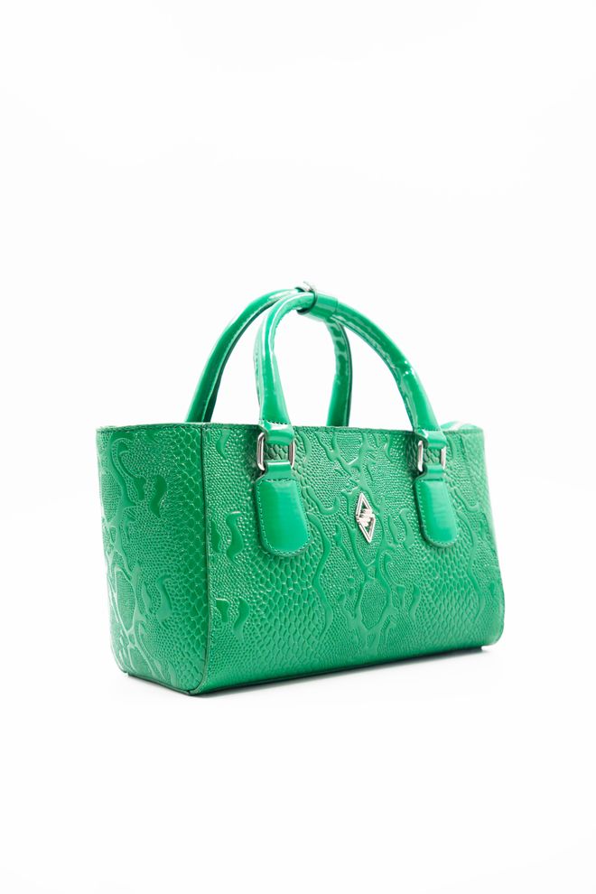 ARON Atelier Favor Damenhandtasche Aus Bedrucktem Lackleder In Grün Großhandelskleidung 2