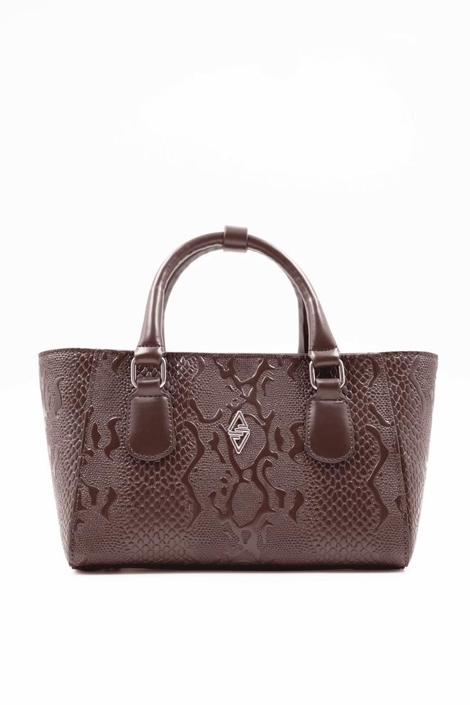 ARON Atelier Γυναικεία Τσάντα Favor Με Πατενταρισμένο Δέρμα Με Καφέ Τύπωμα Χονδρικό εμπόριο ενδυμάτων 0