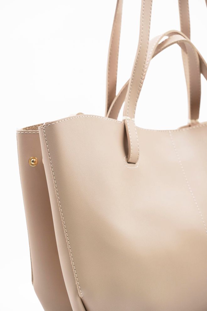 ARON Atelier Laurence Bej Deri Kadın Omuz Çantası Toptan Giyim 1