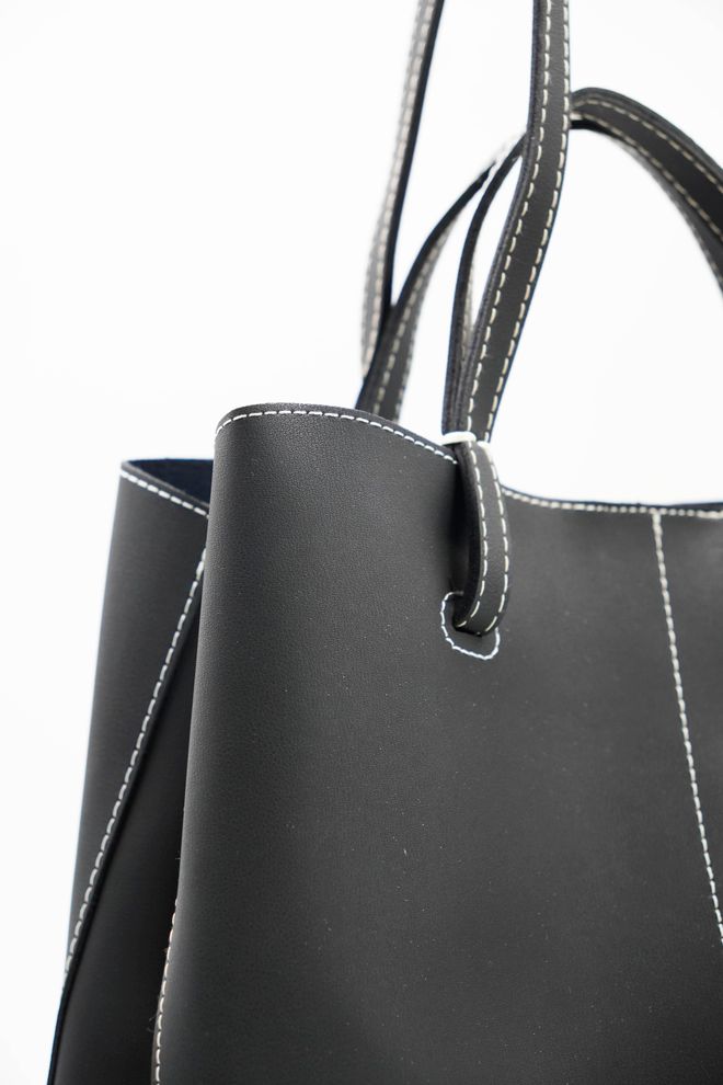 ARON Atelier Laurence Siyah Deri Kadın Omuz Çantası Toptan Giyim 1