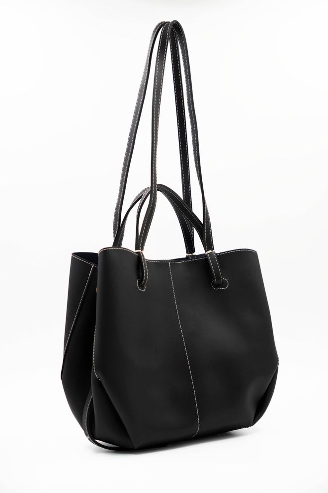 ARON Atelier Laurence Siyah Deri Kadın Omuz Çantası Toptan Giyim 2