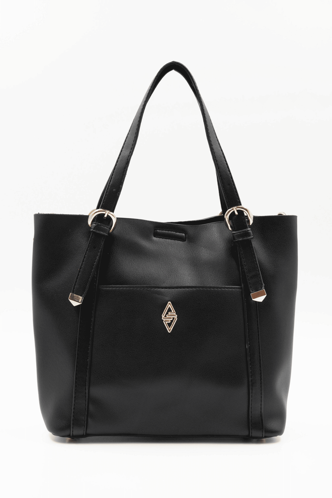 ARON Atelier Mila Siyah Uçluk Detaylı Yumuşak Kadın Omuz Çantası Toptan Giyim 0