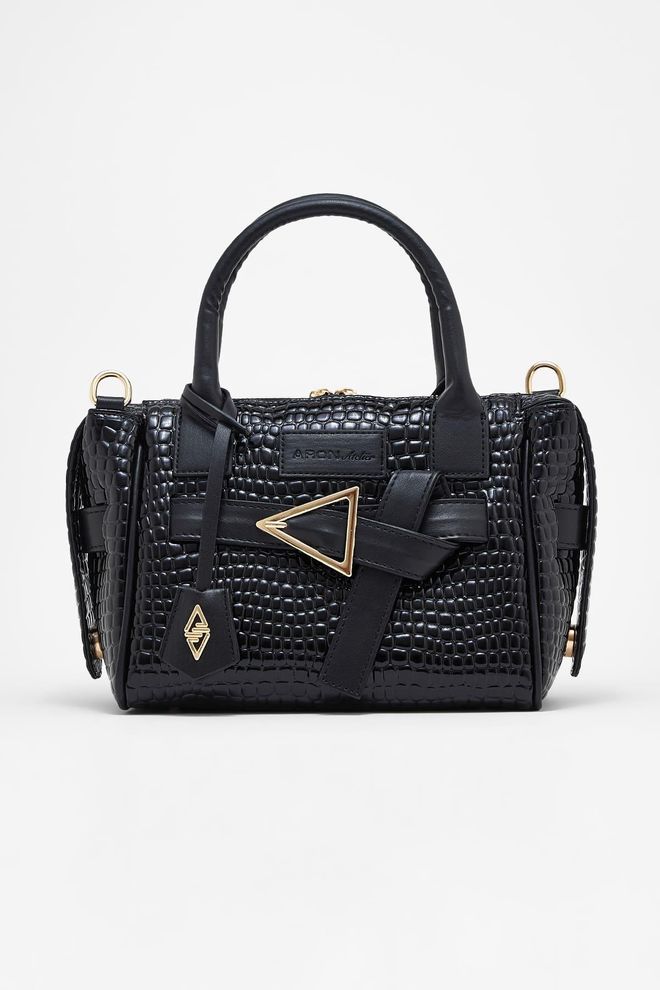 ARON Atelier Sophia Shiny Black Women's Handbag Wholesale Clothing 1